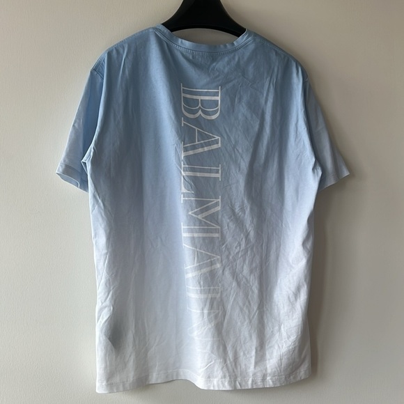 Balmain Gradient Tee Shirt Blue - Picture 5 of 8